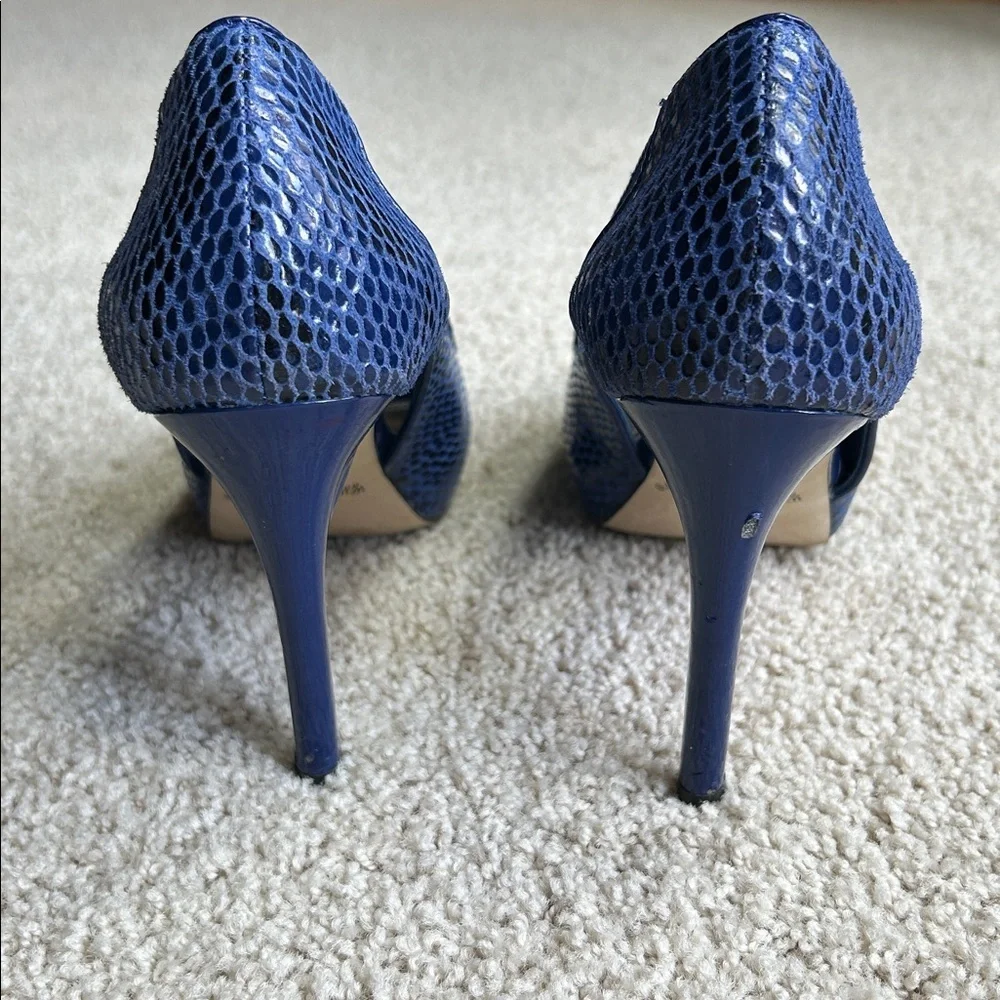 White House black market, navy blue open toe heels